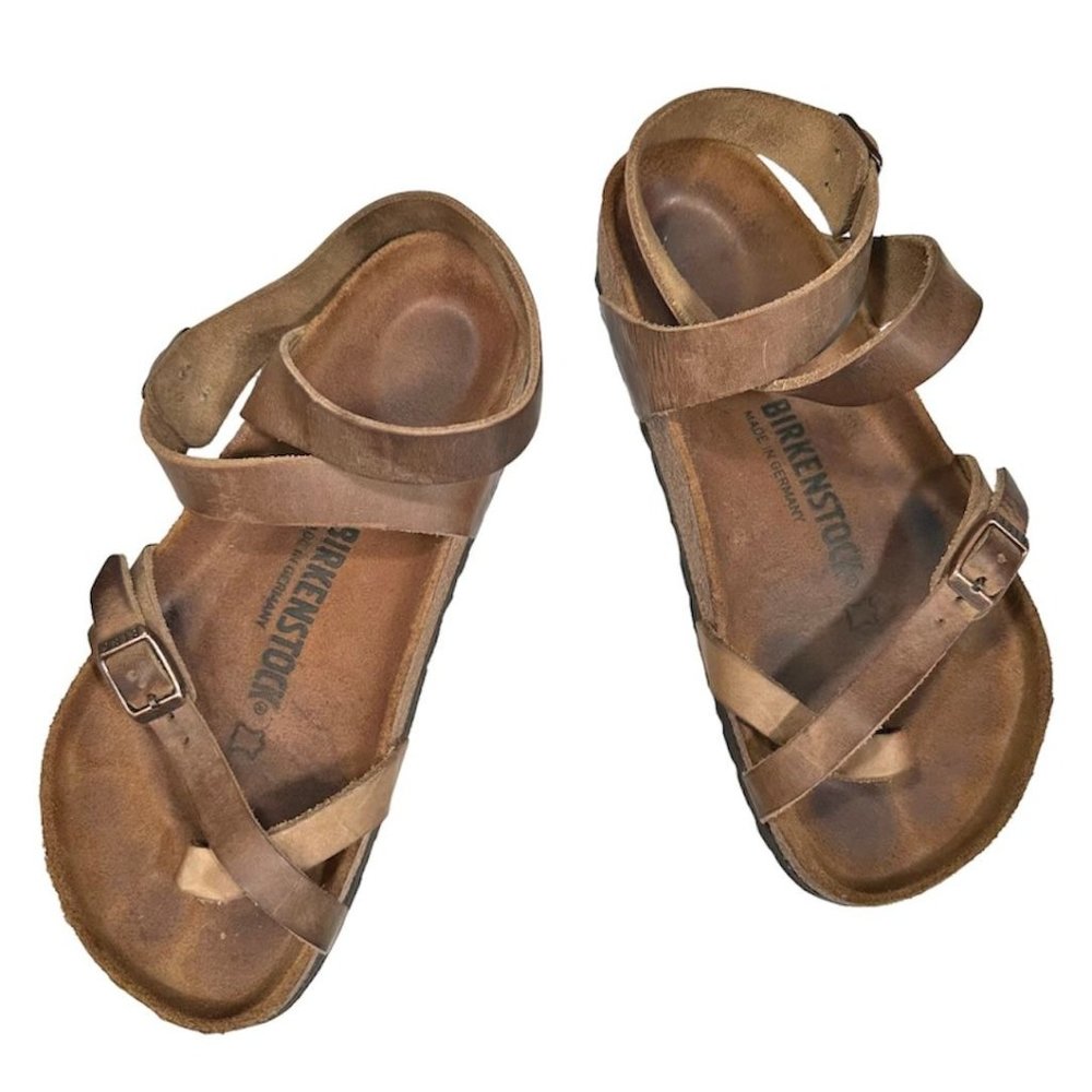 Birkenstock Yara Oiled Leather Strappy Sandals